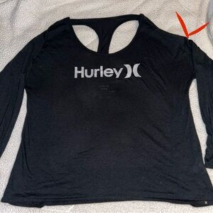 Hurley Women's Black Long Sleeve Tee gym wear